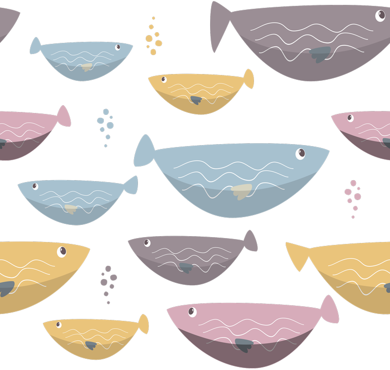 Tapis vinyle animal poissons colorés pour enfants - TenStickers