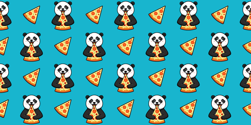 Tapis vinyle animal panda mangeant de la pizza - TenStickers