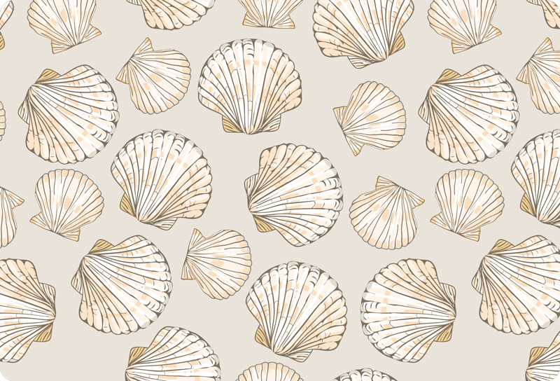 Tapis vinyle animal coquillages grands et petits - TenStickers