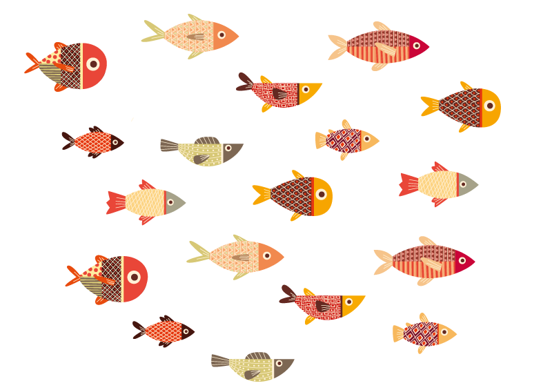 Tapis vinyle animal poisson coloré rond - TenStickers