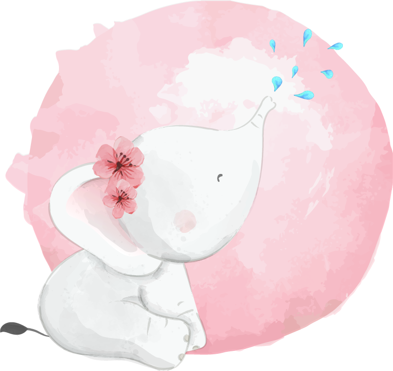 Tapis vinyle animal afrique sauvage éléphant fille - TenStickers