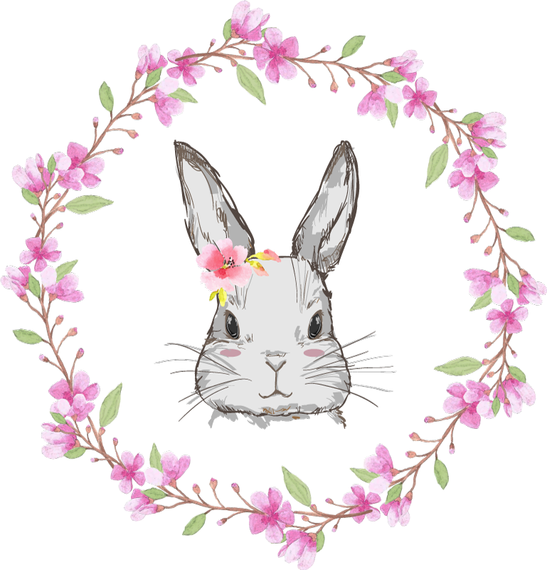 Tapis vinyle animal afrique sauvage fille lapin - TenStickers