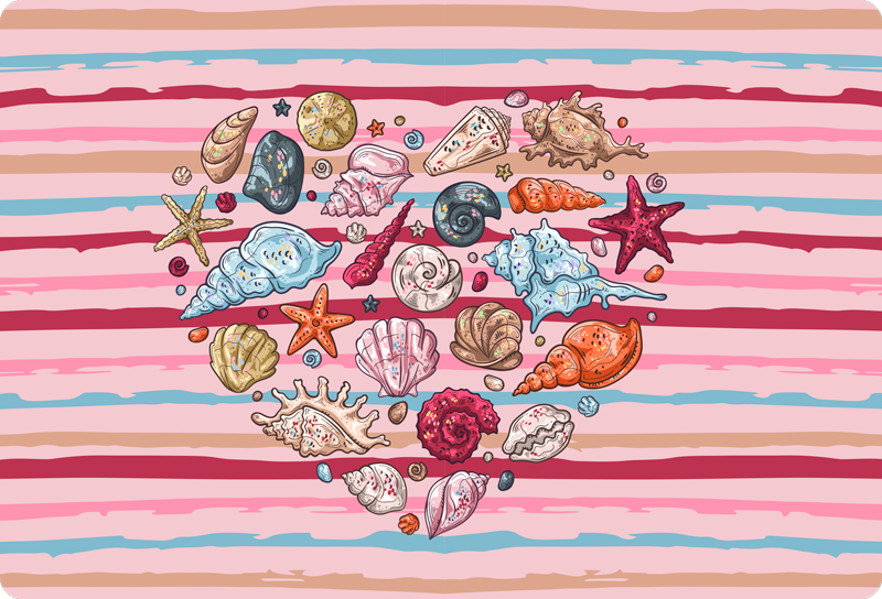 Tapis vinyle animal amour de la mer - TenStickers