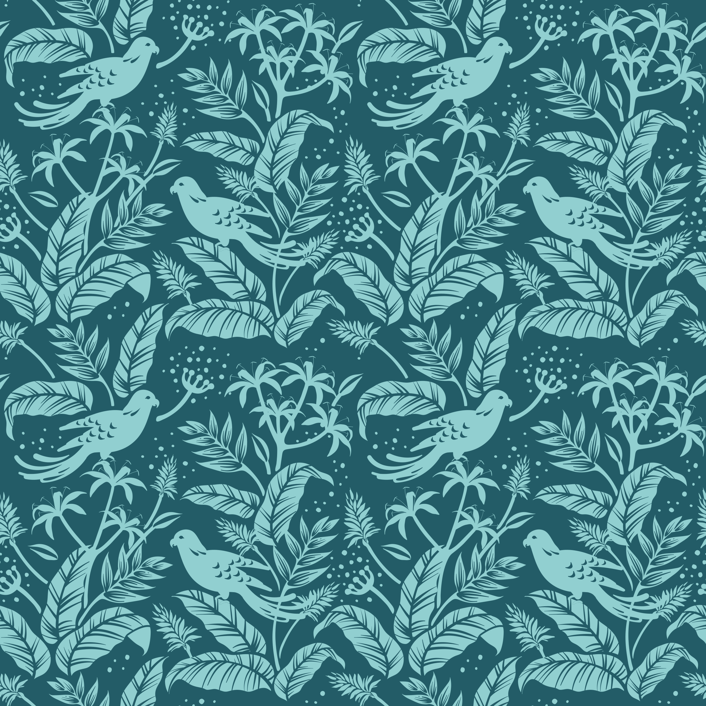 Tapis vinyle animal oiseaux volants turquoise - TenStickers