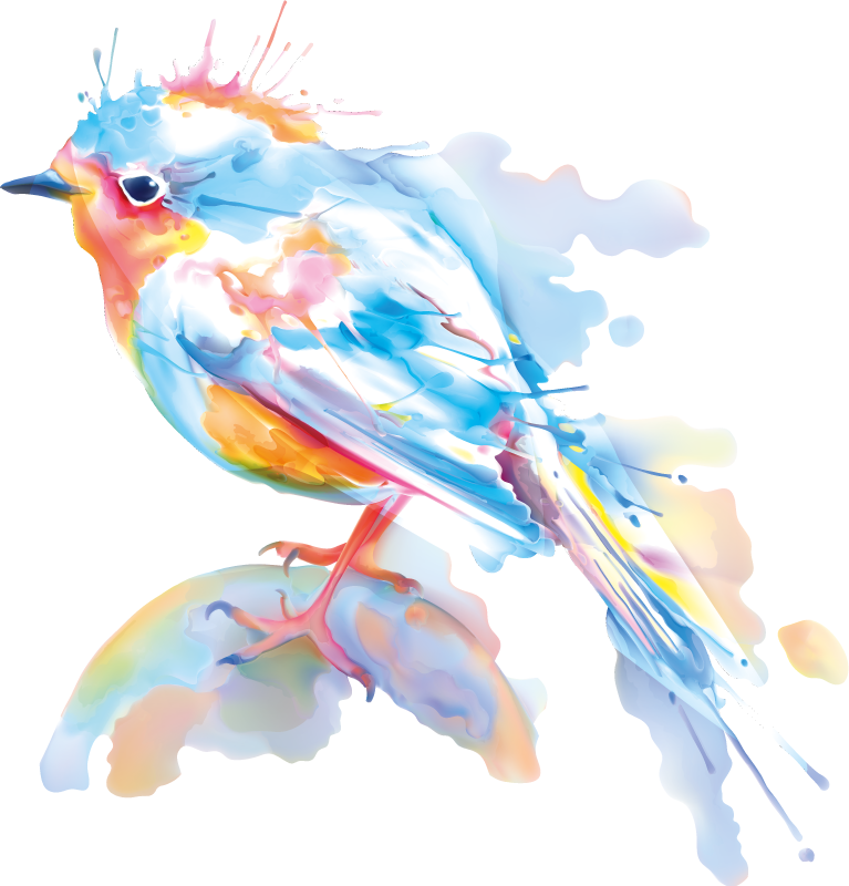 Tapis vinyle animal Éclaboussure d'oiseau - TenStickers