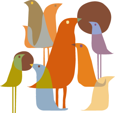 Tapis vinyle animal style minimaliste oiseaux - TenStickers