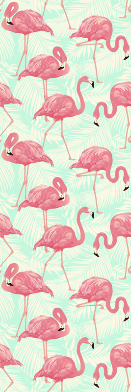 Tapis vinyle animal flamants roses dessinés - TenStickers