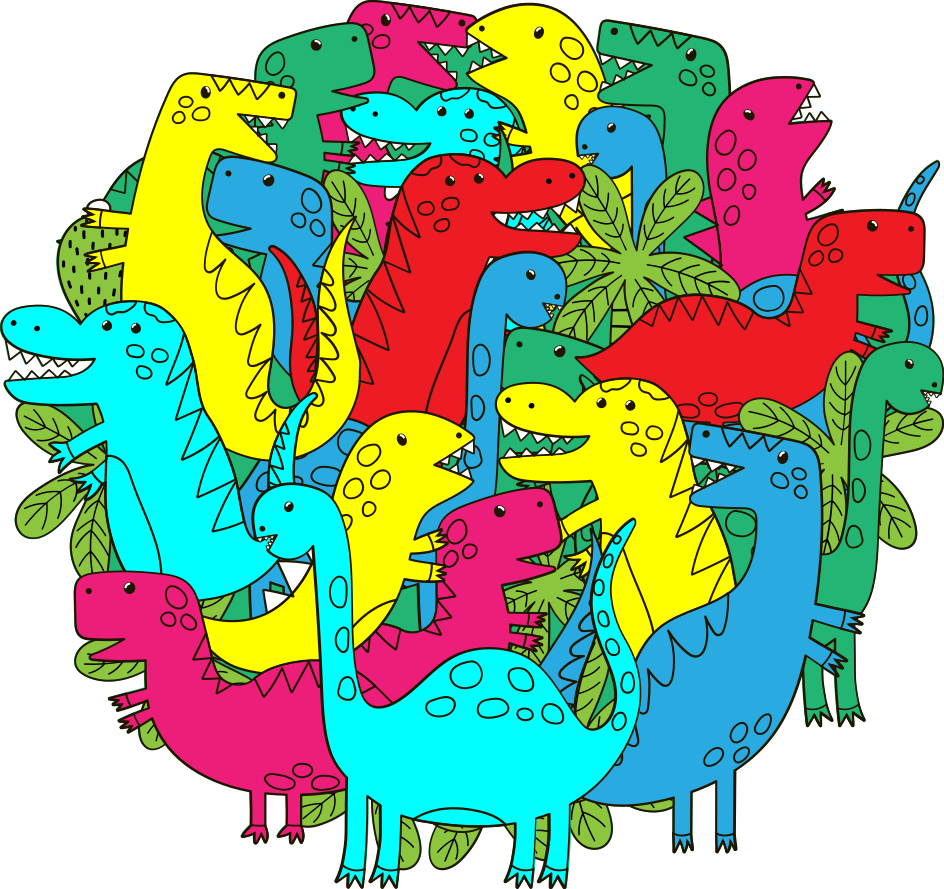 Tapis vinyle animal dinosaure coloré rond pour enfants - TenStickers