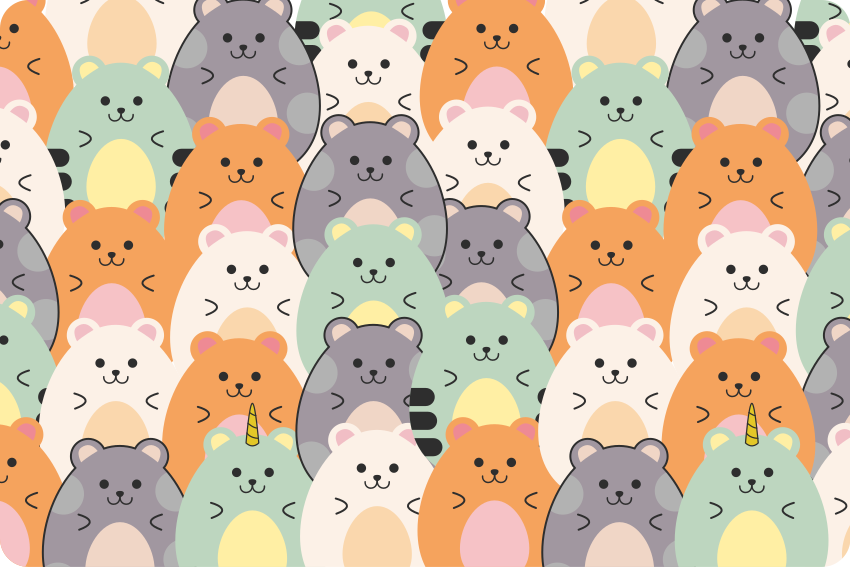 Tapis vinyle animal hamsters multicolores en train de manger - TenStickers
