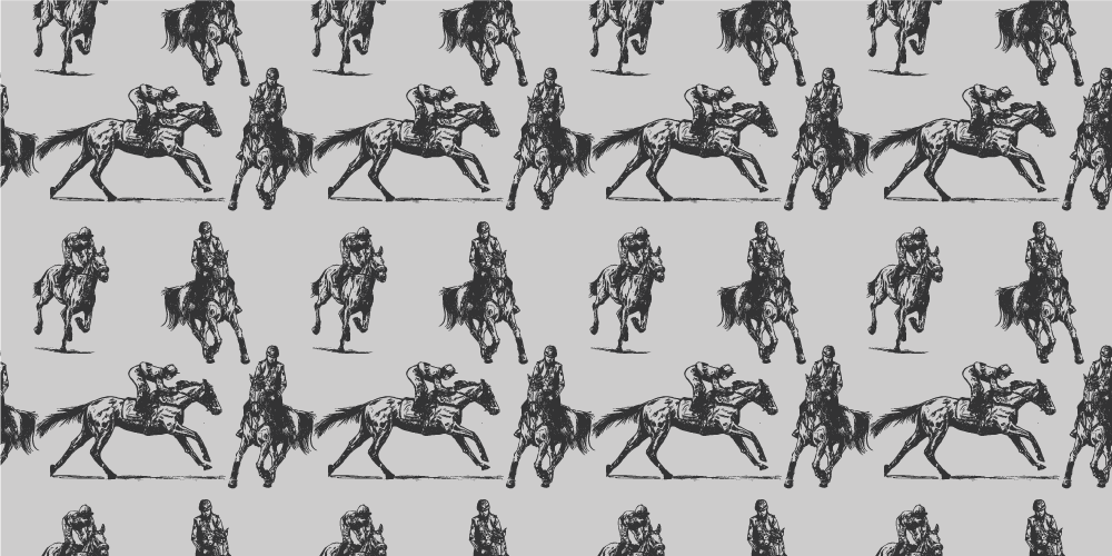 Tapis vinyle animal chevaux gris western - TenStickers