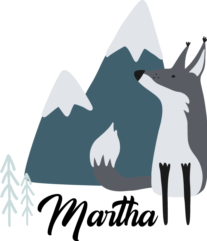 Tapis vinyle animal renard des neiges personnalisé - TenStickers