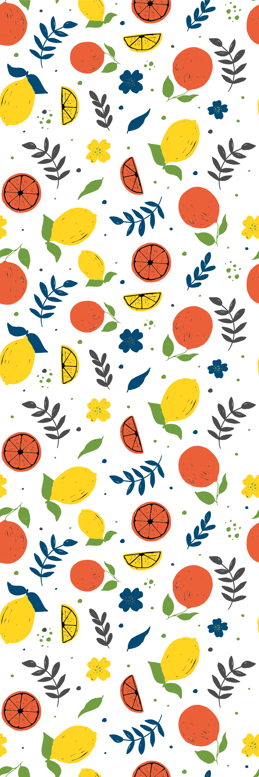 Tapis vinyle animal fruits d'agrumes avec feuilles - TenStickers