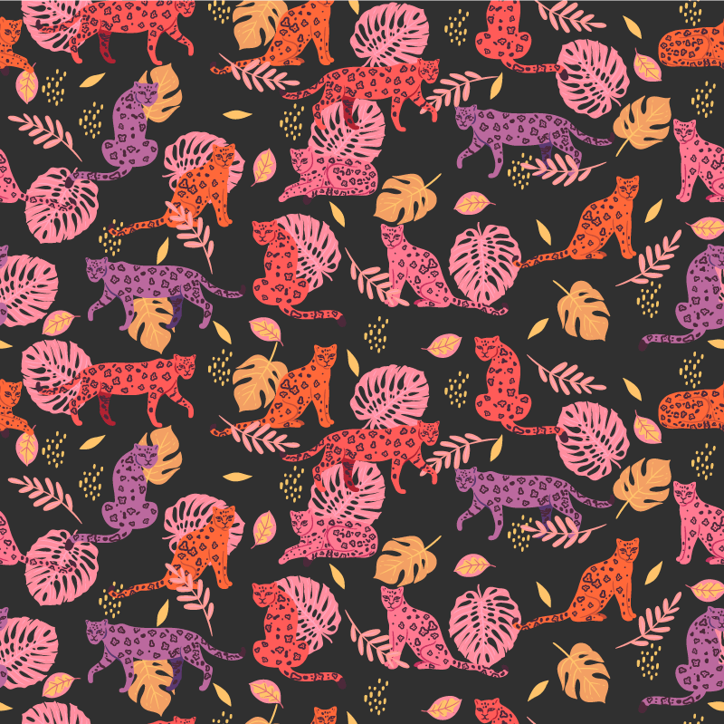 Tapis vinyle animal style tropical et léopard - TenStickers
