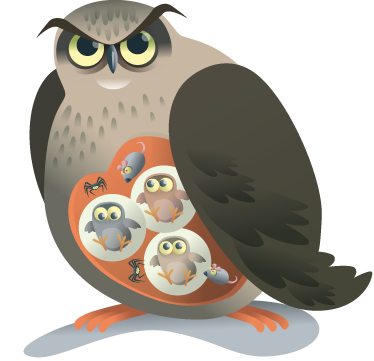 Tapis vinyle animal chouette mère - TenStickers