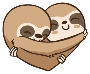 Tapis vinyle animal paresseux amoureux - TenStickers