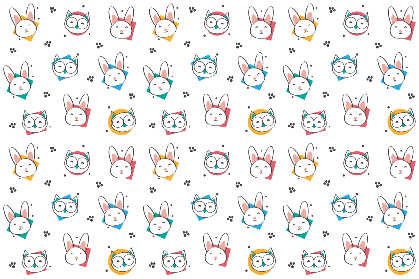 Tapis vinyle animal motif hibou lapin - TenStickers