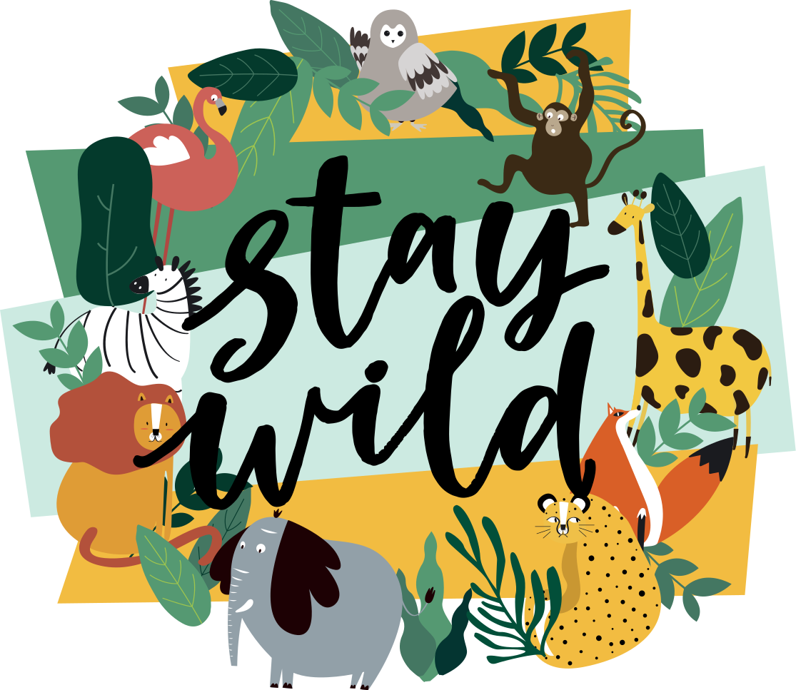 Tapis vinyle animal animaux de la jungle couronnés - TenStickers