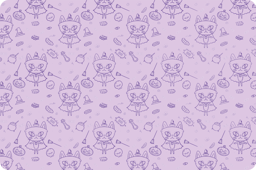 Tapis vinyle animal chat sorcière dessin animé - TenStickers