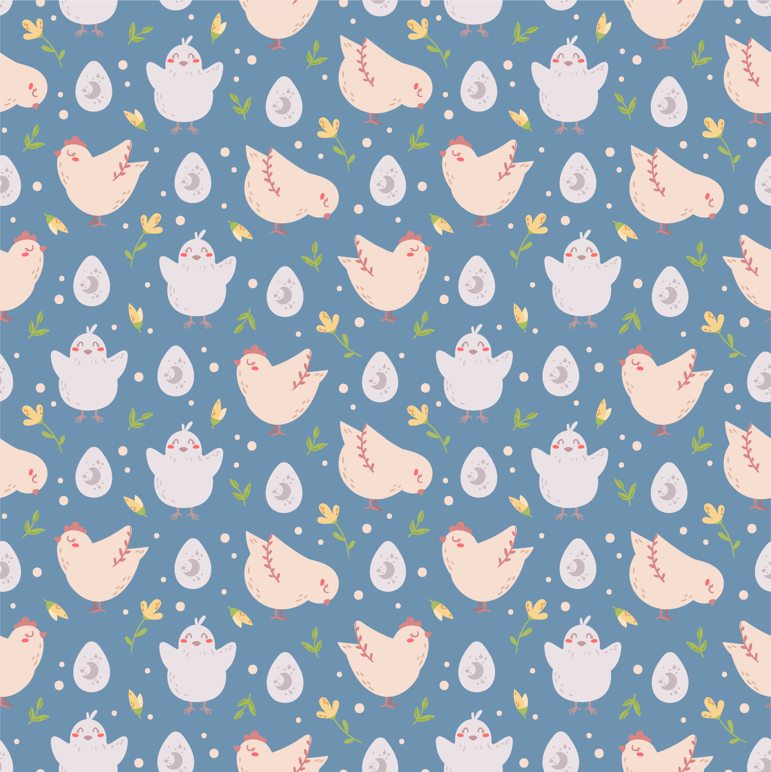 Tapis vinyle animal personnages de poules pour enfants - TenStickers