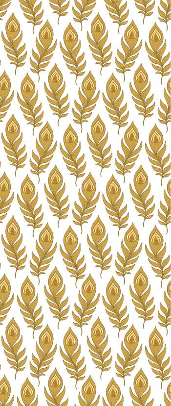 Tapis vinyle animal dinde bleue aux fleurs dorées - TenStickers