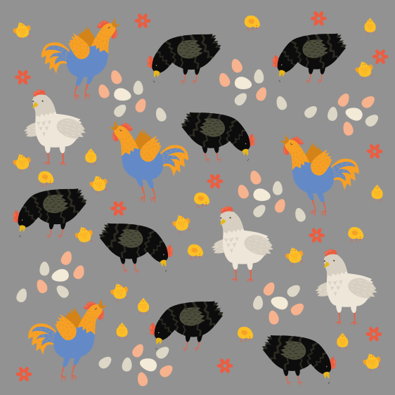 Tapis vinyle animal motif poules dans le poulailler - TenStickers