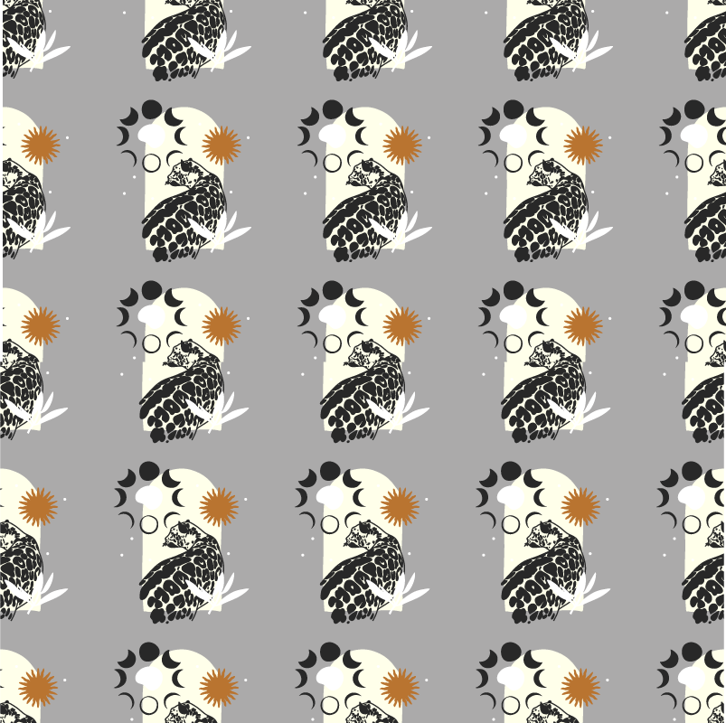 Tapis vinyle animal léopard noir sous la lune - TenStickers