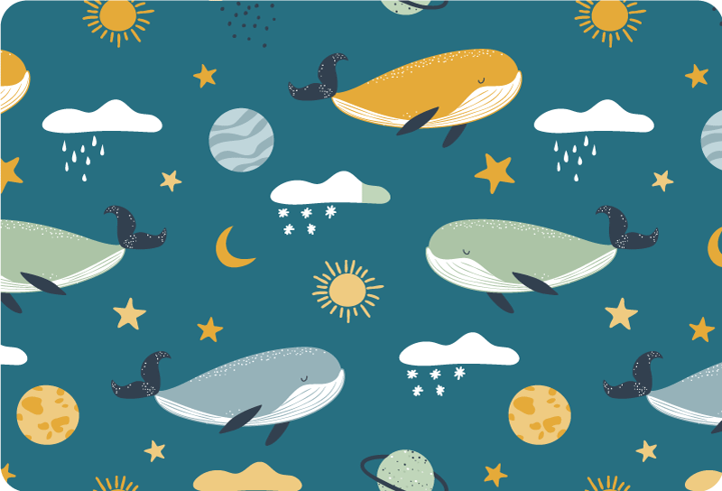 Tapis vinyle animal motif baleine tendance - TenStickers
