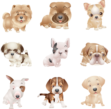 Tapis vinyle animal chiots mignons - TenStickers