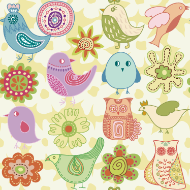 Tapis vinyle animal motifs d'oiseaux colorés - TenStickers