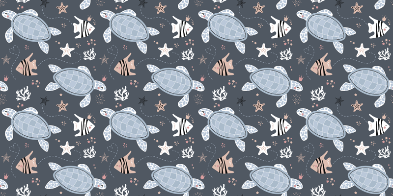 Tapis vinyle animal motif tortue fantaisiste - TenStickers
