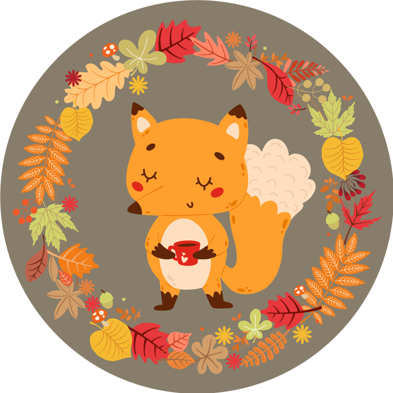 Tapis vinyle animal sculpture de renard charmant - TenStickers