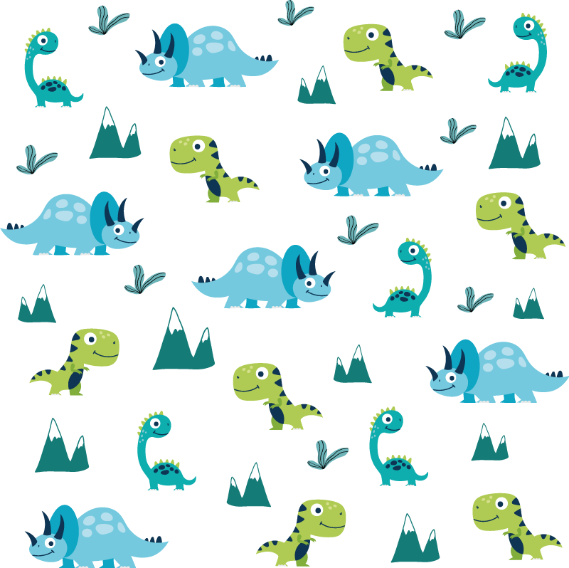 Tapis vinyle animal motifs dinosaures ludiques - TenStickers