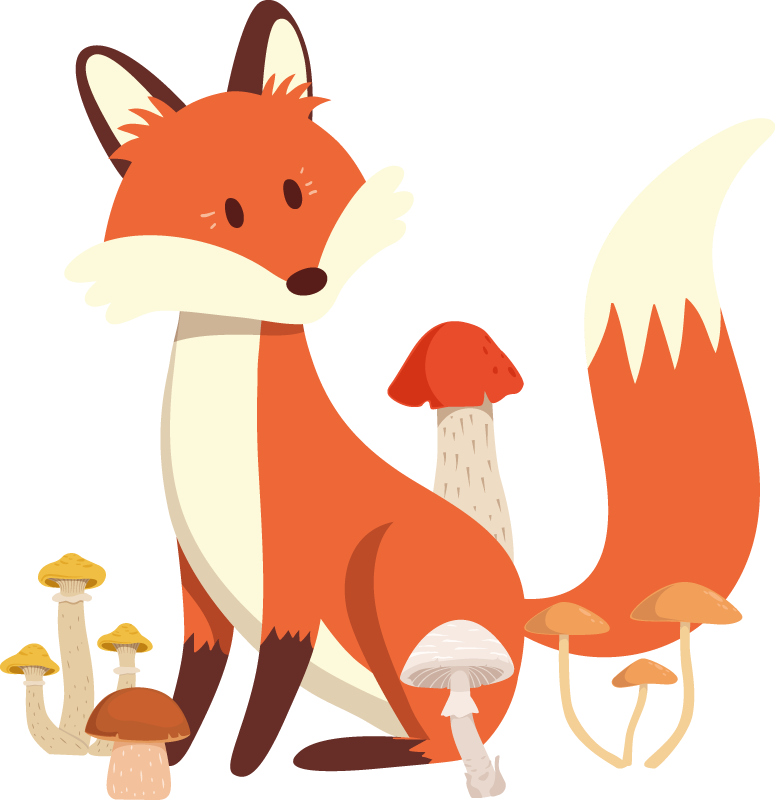 Tapis vinyle animal illustration de renard ludique - TenStickers