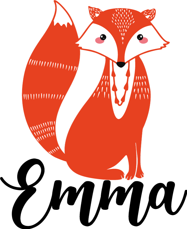 Tapis vinyle animal illustration de renard mignon - TenStickers