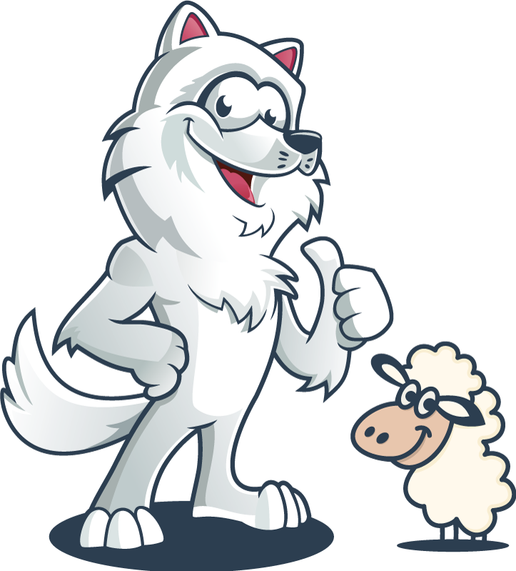 Tapis vinyle animal personnage de loup joyeux - TenStickers