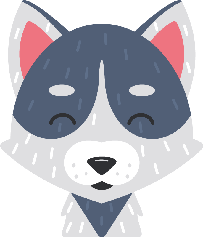 Tapis vinyle animal visage d'animal joyeux - TenStickers