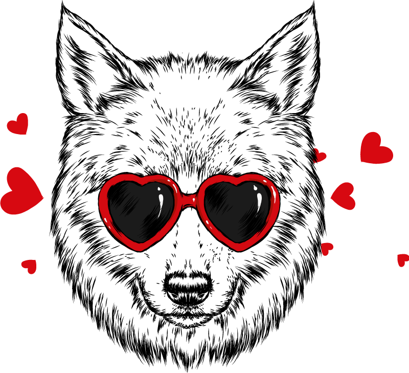 Tapis vinyle animal Écusson de loup amusant - TenStickers