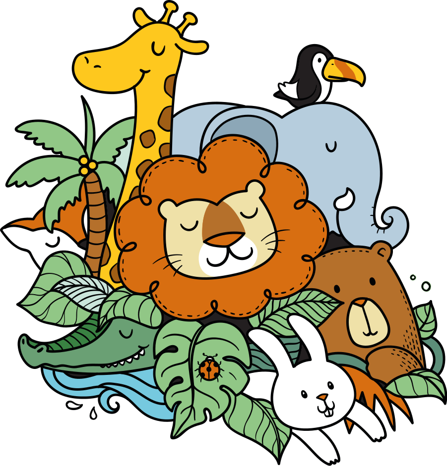 Tapis vinyle animal scène animale ludique - TenStickers