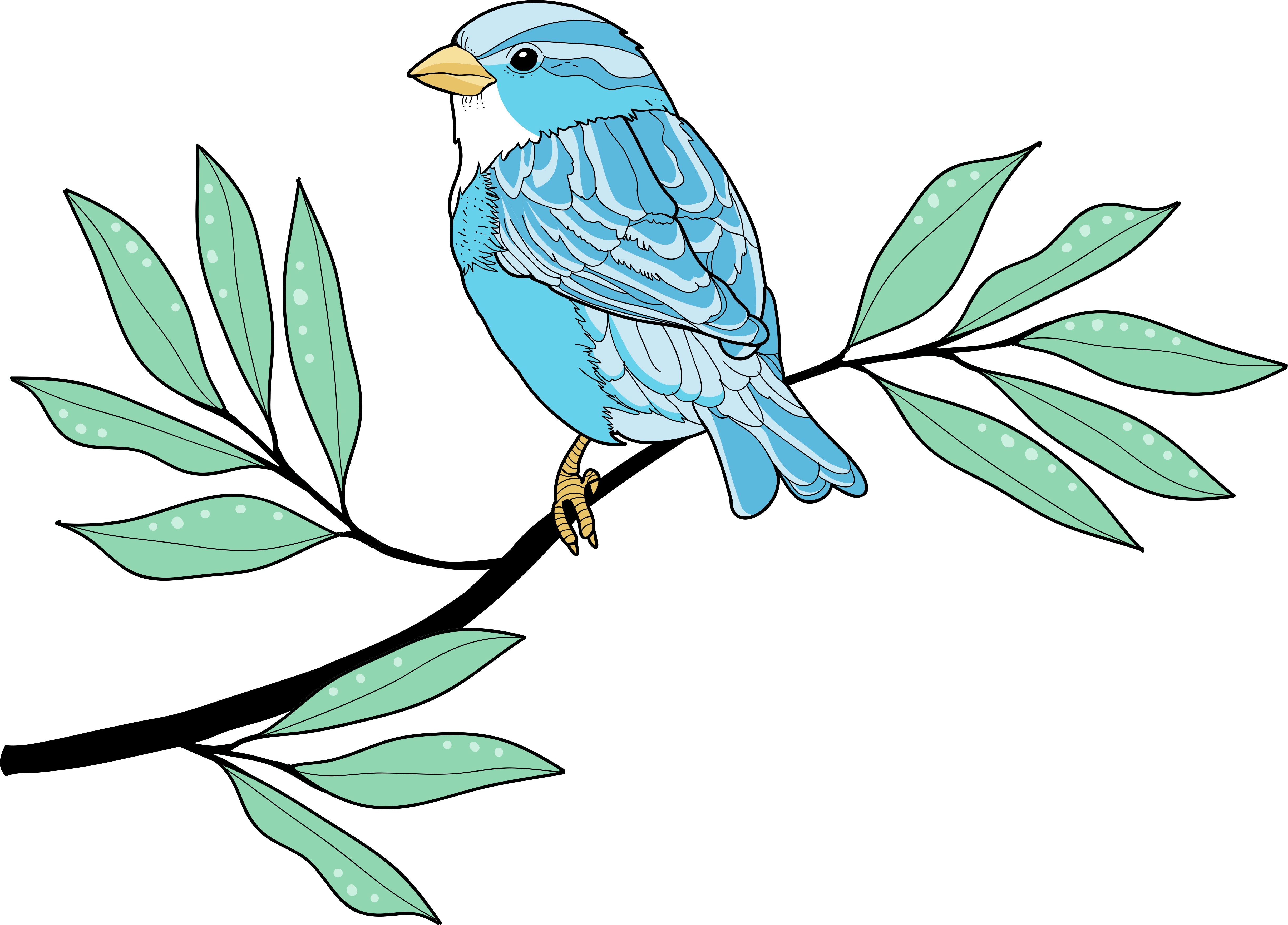 Tapis vinyle animal oiseau aux plumes bleues - TenStickers