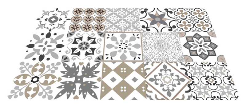 Tapis vinyle cuisine mosaïque de carreaux géométriques - TenStickers