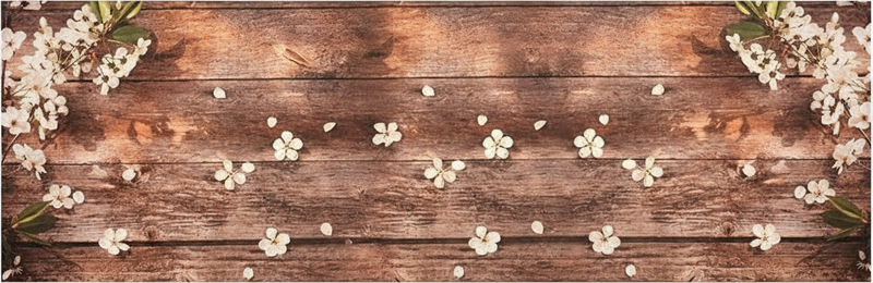 Tapis vinyle cuisine motif bois floral - TenStickers