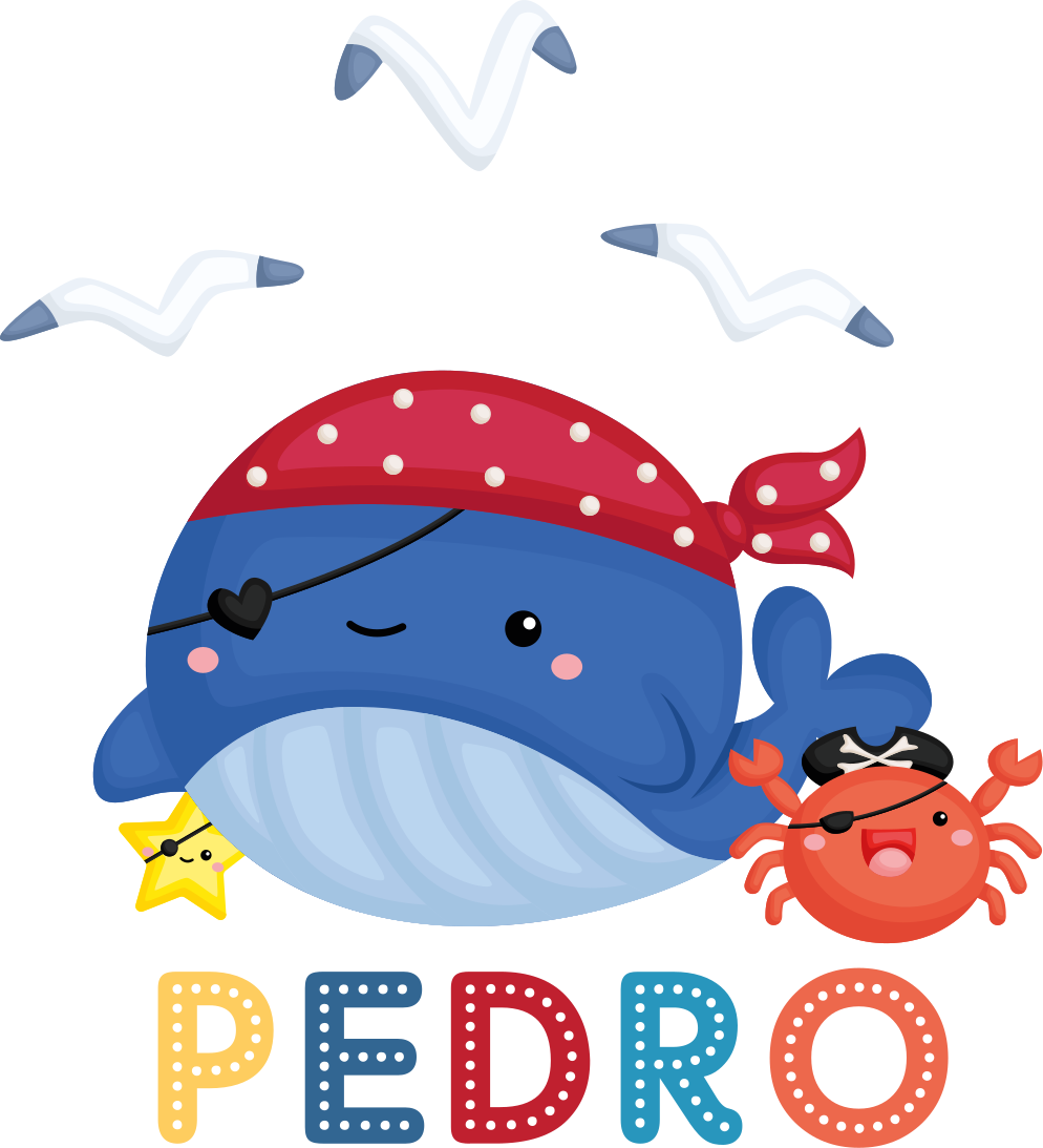 Tapis vinyle animal baleine pirate mignonne - TenStickers