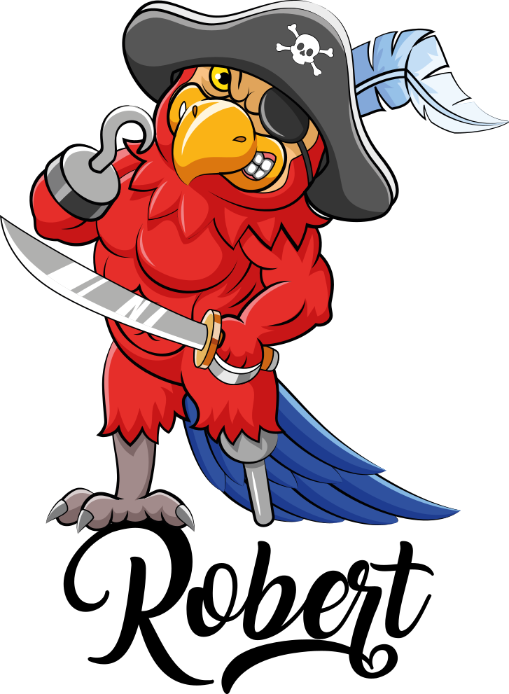 Tapis vinyle animal perroquet pirate - TenStickers