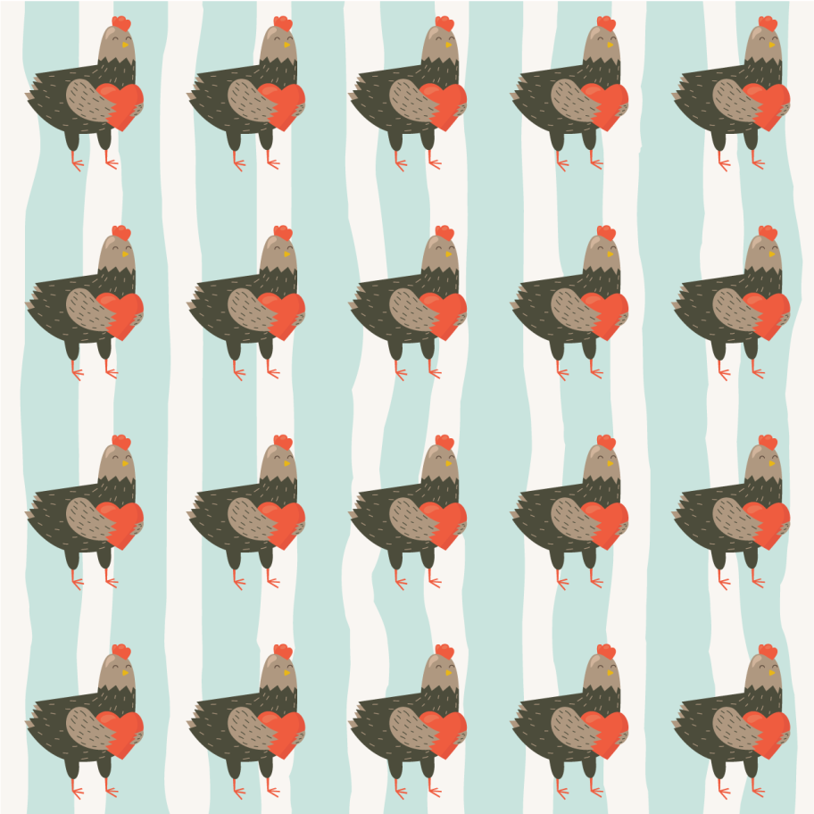 Tapis vinyle animal motif poules charmantes - TenStickers