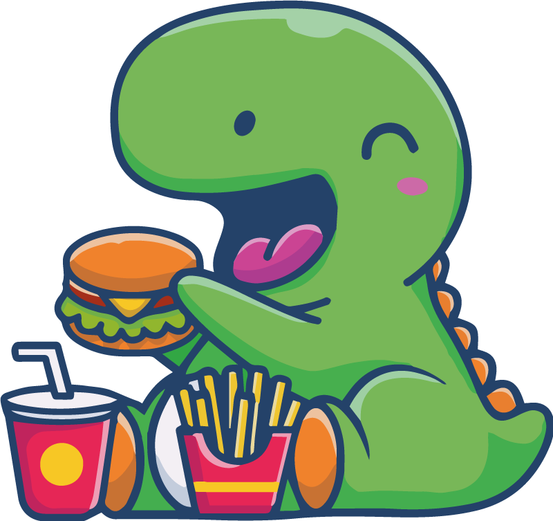 Tapis vinyle animal dinosaure vert joyeux - TenStickers