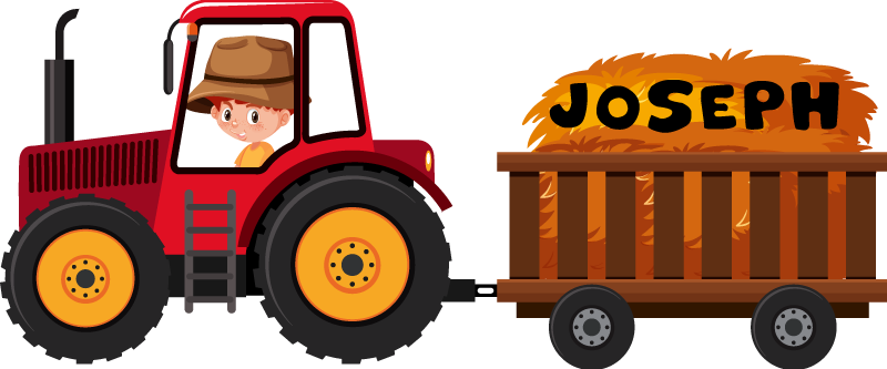 Tapis vinyle animal tracteur avec foin - TenStickers