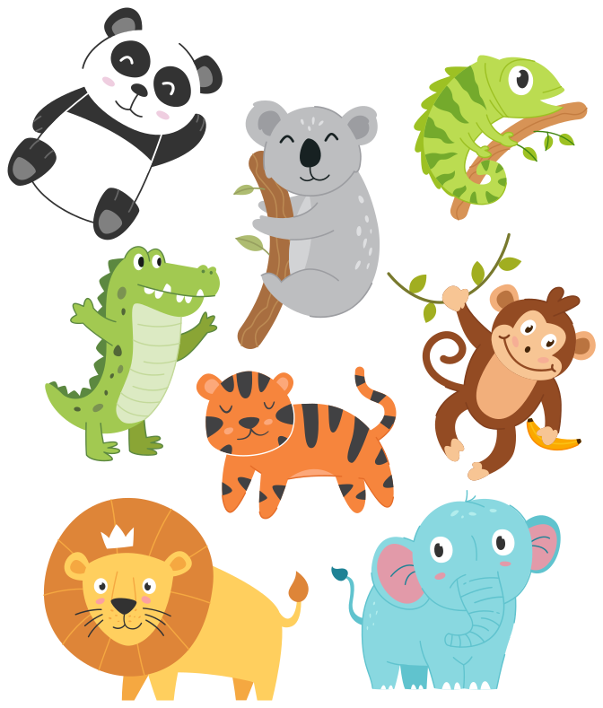 Tapis vinyle animal animaux d'automne dessinés à la main - TenStickers