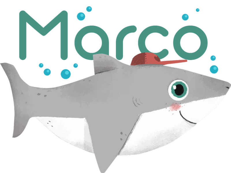 Tapis vinyle animal requin bébé avec prénom - TenStickers