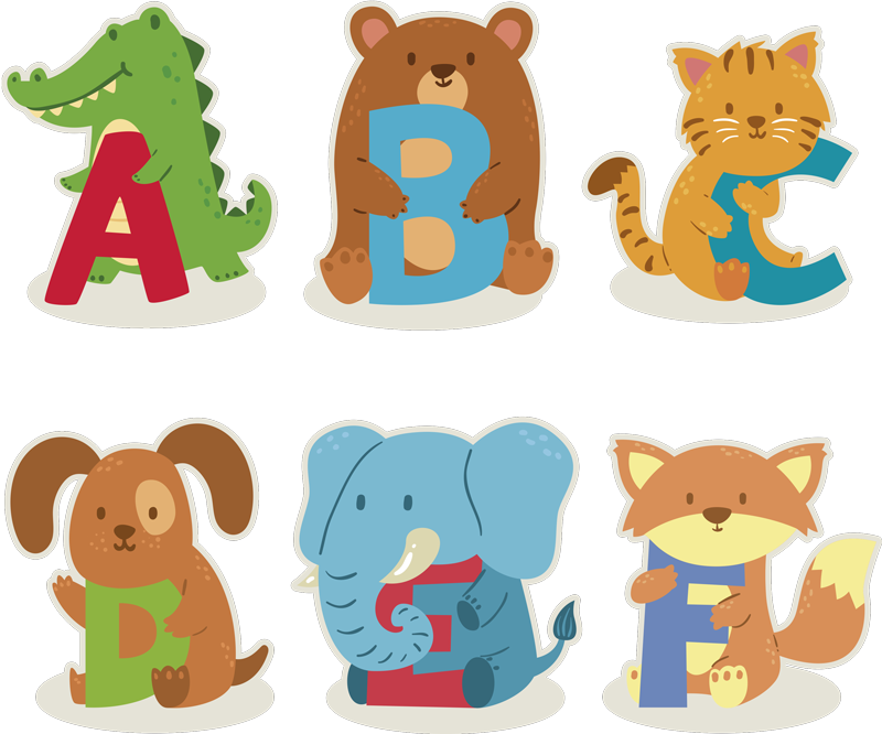Tapis vinyle animal alphabet d'animaux pour enfants - TenStickers