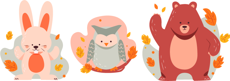 Tapis vinyle animal ours et lapins des bois - TenStickers